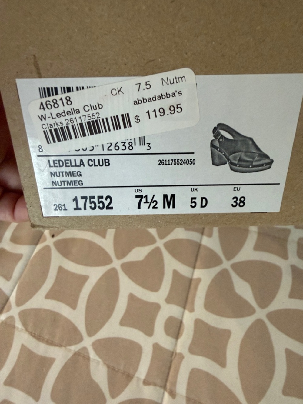 Clarks- Leather Crossover Slingback Sandal in Brown - Picture 4 of 4